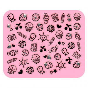 Abţibilde Unghii NEGRE MZ-P12 (Abtibilduri Unghii - Tatuaje Unghii - Nail Stickere)