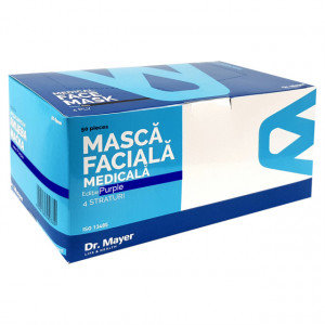 Masti Faciale Medicale cu 4 Straturi Dr. Mayer Purple Edition, Cutie 50 Bucati