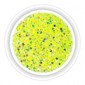 Sclipici cu Paiete Glow in Dark Cod SP-Yellow, Sclipici Florescent in Intuneric