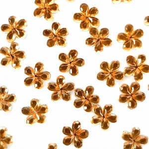 Strasuri Unghii Pietricele Flori Culoare Auriu, Pietre Decorative Manichiura