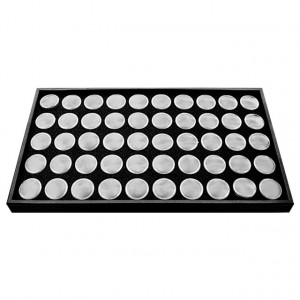 Suport cu 50 Locuri si 50 Cutiute cu Capac pentru Geluri sau Nail Art