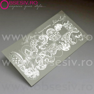 Abtibilduri Unghii pe Bază de Apă, Model "ORNAMENTS", Cod Foil-3 Silver, Accesorii Manichiura Nail Art