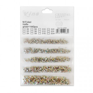 Pietre Tip Swarovski 5 Marimi 1440 Buc, Argintiu Cu Reflexii