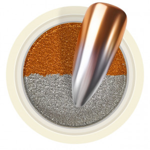 Pigment Pudra Chrome Dual Color, Culori Argintiu Bronz