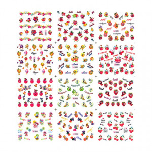 Stickere Unghii pe Baza de Apa (12 seturi) 1857 - 1867 (Abtibilduri Unghii - Tatuaje Unghii - Nail Stickere - Water Nail Art)