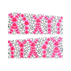 Stickere Unghii pe Bază de Apă, Model FLOWERS PINK, Cod LR-993 (Abtibilduri Unghii - Tatuaje Unghii - Nail Stickere - Water Nail Art)