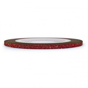 Banda Adeziva Decor Unghii cu Sclipici Visiniu Latime 1mm