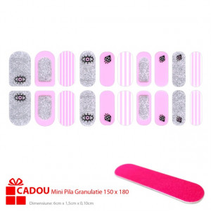 Abtibilde Unghii JY 113, Stickere Manichiura 20 Buc. + Cadou Mini Pila