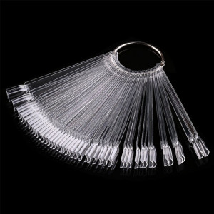 Paletar Evantai Expunere Unghii, Culoare Transparent, 50 Palete