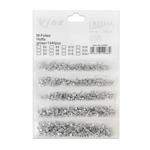 Pietre Unghii Tip Swarovski 5 Marimi 1440 Buc, Argintiu