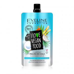 Scrub Corp Detox Vegan cu Ulei de Cocos, Zahar si Carbon Activ, Eveline Cosmetics