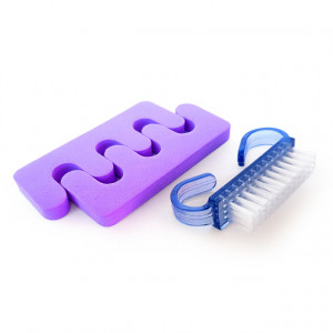 Separator Degete Picioare si Perie, Set Pedichiura Purple