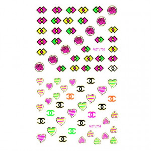 Stickere Unghii 6 Seturi - Abțibilde Colorate Unghii ( MZTJ729 - MZTJ730 - MZTJ733 - MZTJ734 - MZTJ737 - MZTJ738)