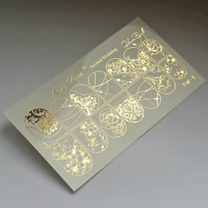 Abtibilduri Unghii pe Bază de Apă, Model "BAROQUE FLOWERS", Cod Foil-5 Gold, Accesorii Manichiura Nail Art