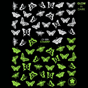 Abtibilde Unghii Glow in Dark Florescente in Intuneric Butterfly CY-009
