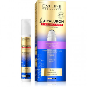 Gel Antirid pentru Ochi Hipoalergenic BIO Hyaluron 3xRetinol System Cooling Effect Eveline