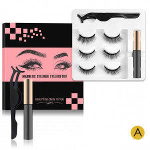 Gene Magnetice A Set 3 Perechi cu Prindere in 5 Magneti, Eyeliner Magnetic si Penseta Curbata