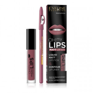Luciu Mat Buze si Contur Buze Eveline, 06 Cashmere Rose