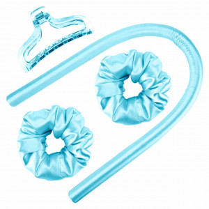 Ondulator Portabil fara Caldura pentru Par cu 2 Elastice si 1 Clema Culoare Albastru