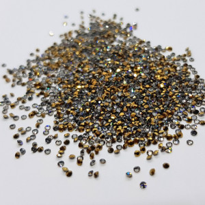 Pietricele Unghii Tip Swarovski, Pixili, Diam. 1mm, 1440 buc, Auriu