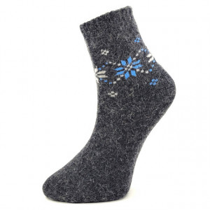 Sosete Calduroase din Blana de Iepure Model 'Ice Flakes' Culoare Gri
