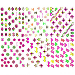 Stickere Unghii 6 Seturi - Abțibilde Colorate Unghii ( MZTJ729 - MZTJ730 - MZTJ733 - MZTJ734 - MZTJ737 - MZTJ738)