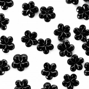 Strasuri Unghii Pietricele Flori Culoare Negru, Pietre Decorative Manichiura