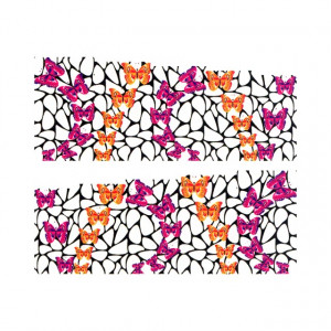 Stickere Unghii pe Bază de Apă, Model SPIRAL BUTTERFLY, Cod LR-989 (Abtibilduri Unghii - Tatuaje Unghii - Nail Stickere - Water Nail Art)