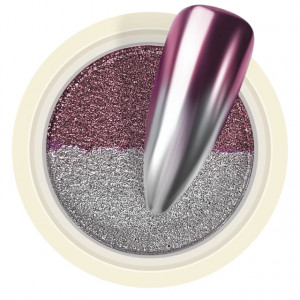Pigment Pudra Chrome Dual Color, Culori Argintiu Roz Mineral