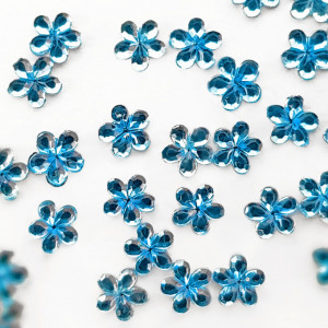 Strasuri Unghii Pietricele Flori Culoare Albastru, Pietre Decorative Manichiura