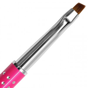 Pensula One Stroke Gel Unghii, No 2, Maner cu Capac Roz, Brand Fasio