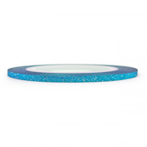 Banda Adeziva Decor Unghii cu Sclipici Ceruleum Latime 1mm