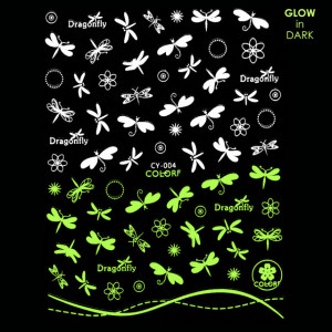 Abtibilde Unghii Glow in Dark Florescente in Intuneric Dragonfly CY-004