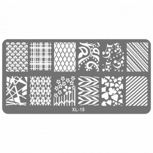 Matrita Unghii Metalica, Cod XL-15, Stampile Unghii Gravate Adanc