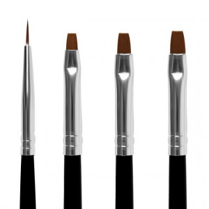 Pensule Unghii, Set 4 Buc Pensule Mixte
