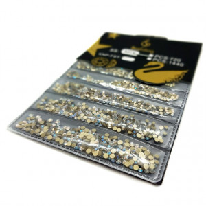Pietricele Unghii Tip Swarovski, 5 Marimi, 1440 buc, Albastru