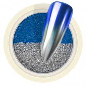 Pigment Pudra Chrome Dual Color, Culori Argintiu Albastru