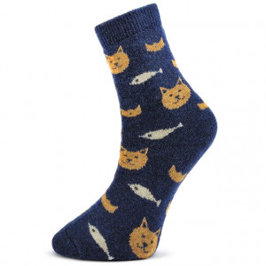 Sosete Calduroase din Lana Model 'Kitty Wool Winter' Culoare Albastru