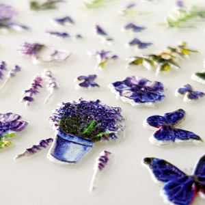 Stickere Unghii 5D, Model Floral, LAV01