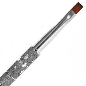 Pensula Gel Unghii, No 8, Maner si Capac Argintiu, Brand Fasio