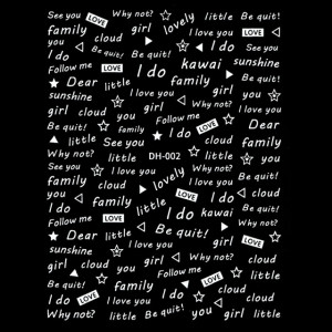 Abtibilde Unghii Albe cu Motive Decorative Text DH-002