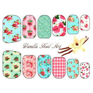 Abtibilduri Unghii pe Baza de Apa, Model 'Ornaments Homemade', Cod A-072, Abtibilde Unghii Calitate Superioara