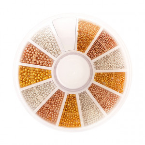 Caviar Metalizat Unghii Auriu Bronz Perla, Disc Nail Art