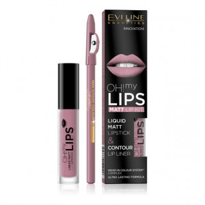 Luciu Mat Buze si Contur Buze Eveline, 03 Rose Nude