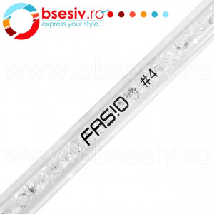 Pensula Gel Unghii, Nr.#4, Maner Transparent cu Cristale, Brand Fasio, Pensule Profesionale Gel Manichiura