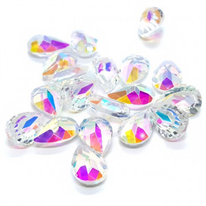 Pietre Unghii, Forma Lacrima, Transparente cu Reflexii Multicolore
