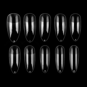 Tipsuri Unghii Migdala cu Pat de Lipire Culoare Transparent 100 Buc