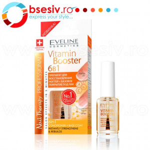 Tratament Profesional 6 in 1 Vitamin Booster Eveline Cosmetics, Tratament Intarire Unghii in 5 Minute