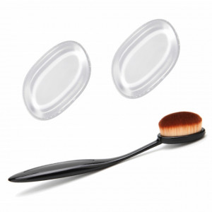 Set Machiaj Pensula Ovala si 2 Bureti Silicon Cosmetica