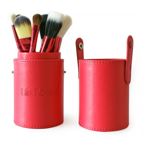 Set 12 Pensule Machiaj cu Suport Lila Rossa, Culoare Rosu